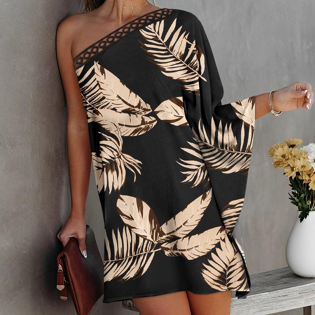 chinese dress ladies One Shoulder Leopard Dress main image 1