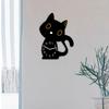 Cat Shape Bedroom Clock Decorative Cartoon Animal Acrylic Silent Modern Art Ornament Suitable