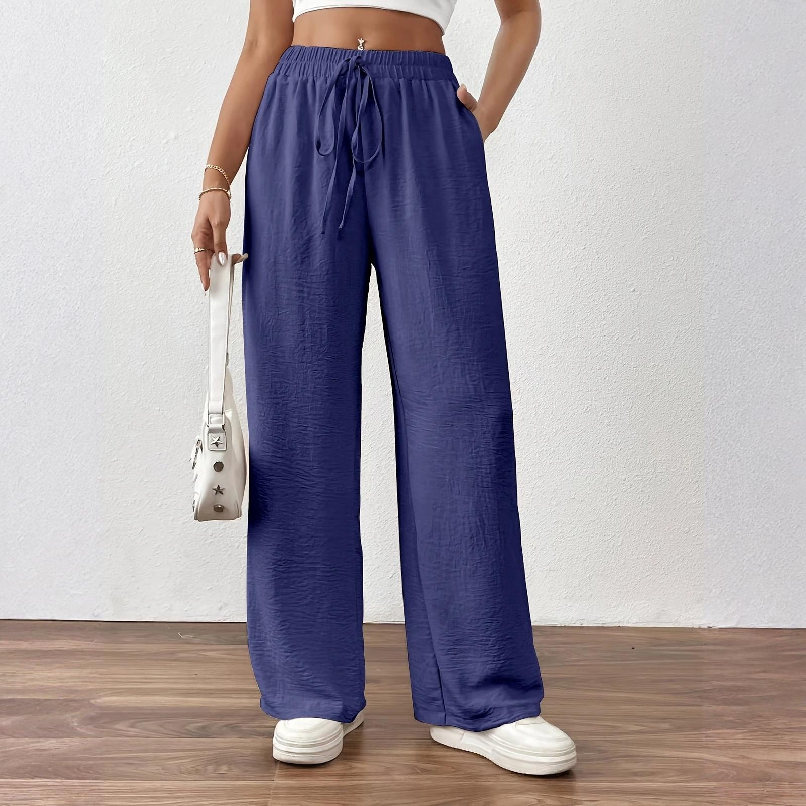 

Women s Fashion Loose Casual Wide Leg Pants Casual Pants XL Темно-синій