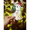 1pc Acrylic Christmas Ghost Sun Catcher, Santa Hat&Christmas Tree Hanging Ornament, Window Decor Pendant