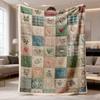 2026 Neue Flanelldecke mit Bohemian-Herz und Blumenmuster, Weich und Gemütlich für Alle Jahreszeiten, Ideal für Sofa, Bett, Camping und Reisen. Merkmale Brig