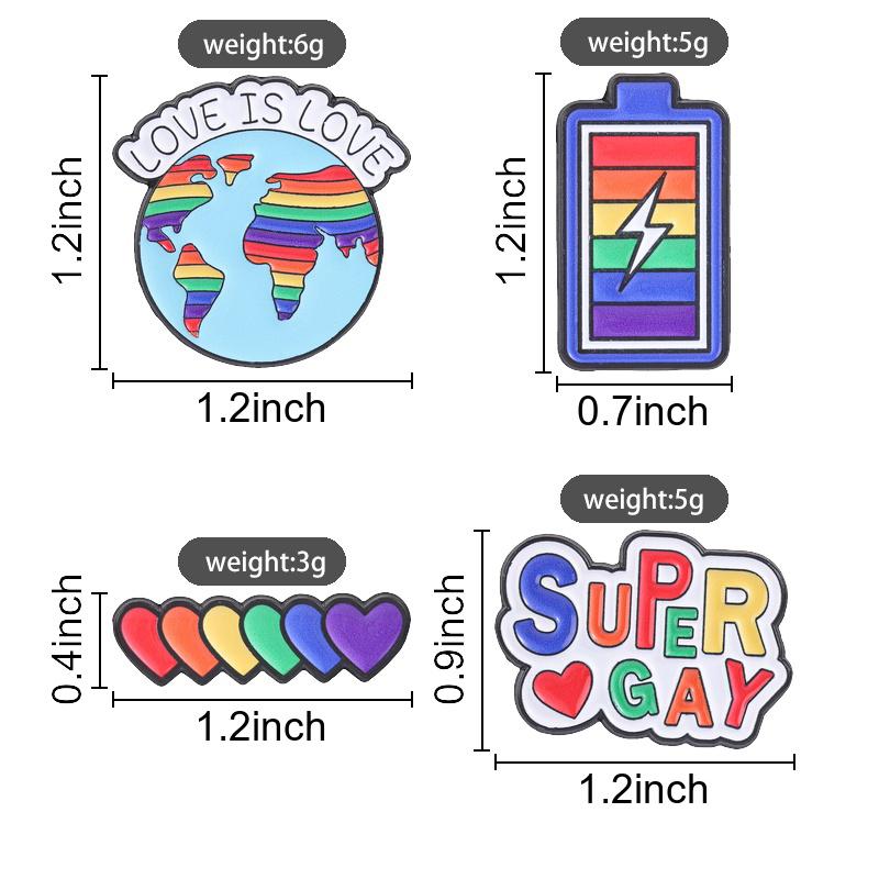 Xiaomi LGBT Rainbow Pride Super Gay Hearts Enamel Pin Love Is Love Rainbow Earth Full Battery Brooch Bag Badge Jewelry Gift for Friends