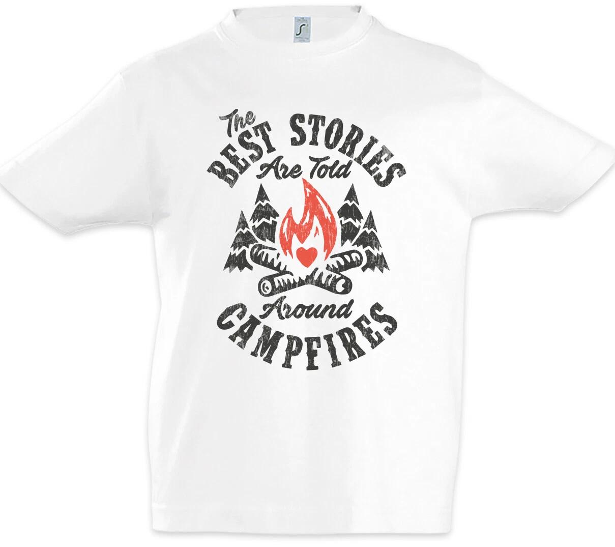 The Best Stories Are Told Around Campfires Kids Boys kids boys T-Shirt Campfire Tent 100