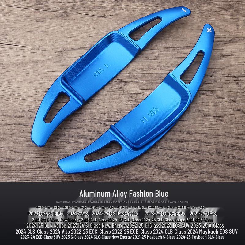 Mercedes-Benz Aluminum Alloy Shift Paddles for C-Class, E-Class, EQS, GLC, and V-Class Steering Wheel Modification