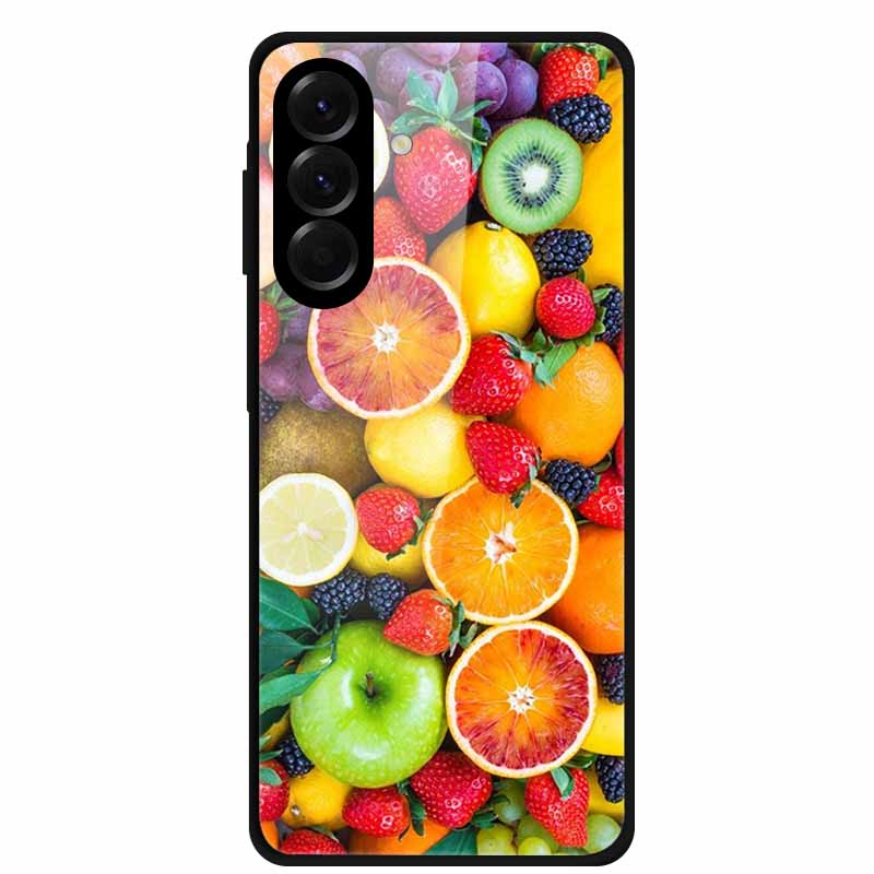 Tempered Glass Phone Case For Samsung Galaxy S24 FE Case Hard PC Back Cover Shell for Galaxy S24FE S 24 FE 5G Hard Covers Flower