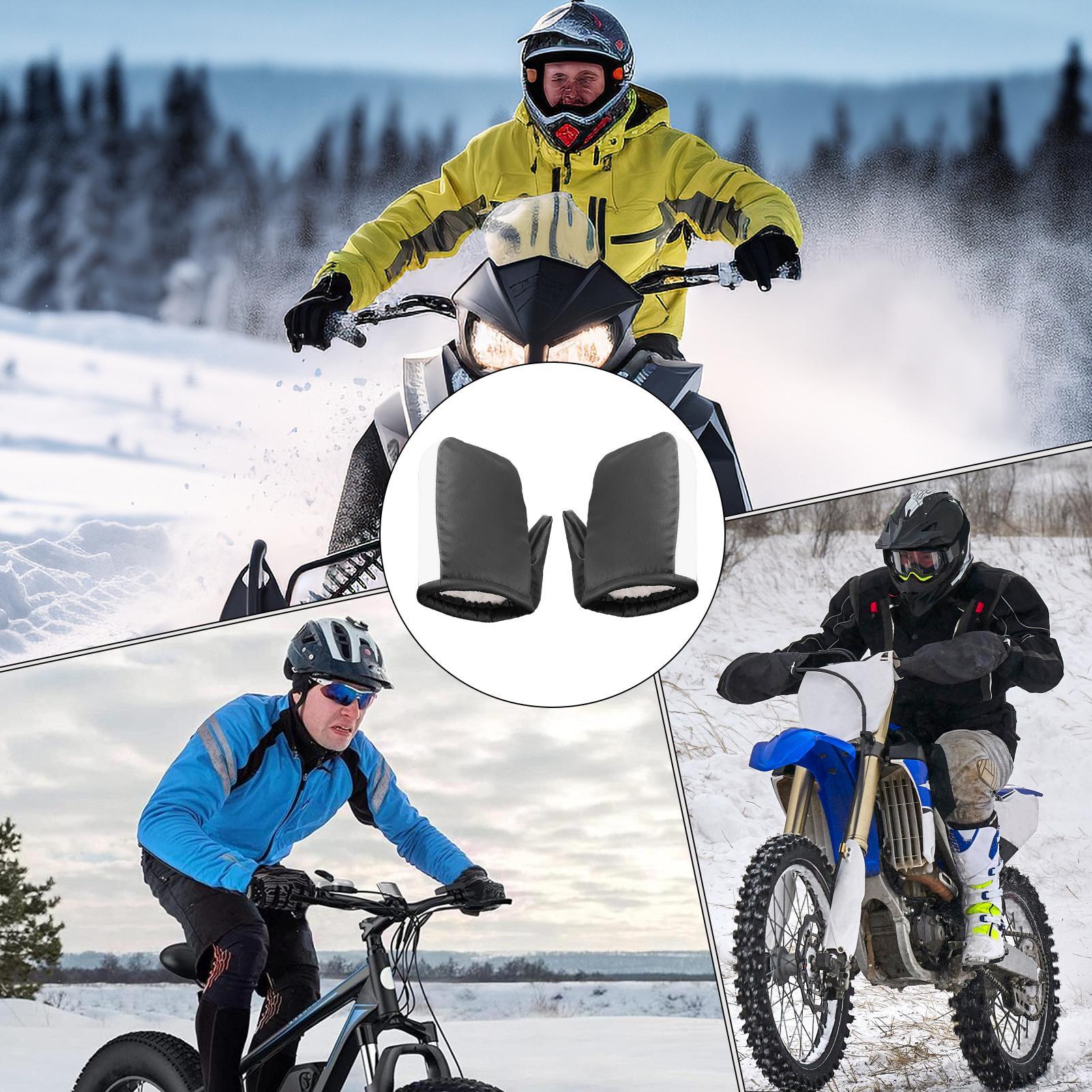 Motorcycle Handlebar Gloves PU Leather Waterproof Hand Warmers Motorcycle Warm Gloves Winter Hand Warmers For Men Women Winter China Mainland