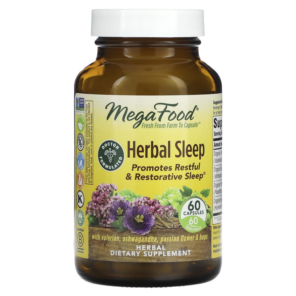 Buy MegaFood, Herbal Sleep, 60 Capsules at affordable prices — free