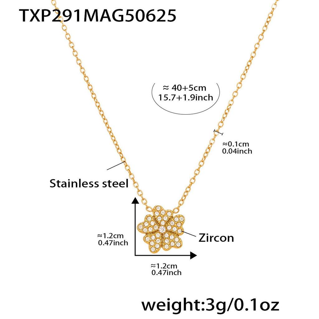 Qiong Yao 5A Zircon Heart & Flower Necklace Bracelet Set: Elegant European American Style