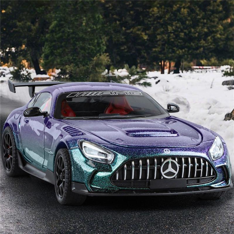 1/24 Benzs-GT GTR Alloy Sports Car Model Diecast & Toy Vehicles Metal Racing Car Model High Simulation Sound and Light Kids Gift