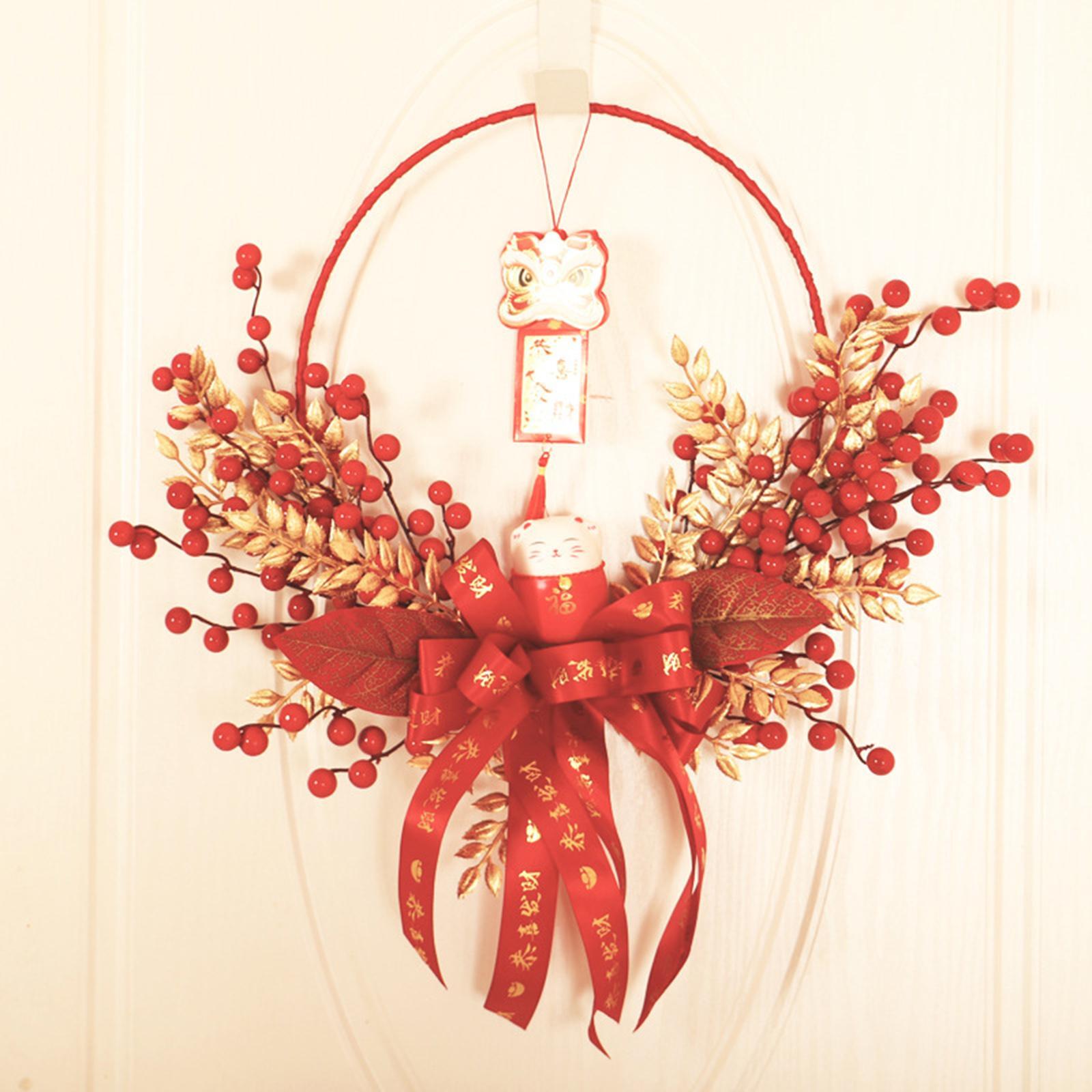 

Китайское новогоднее украшение венок с котом удачи для праздничного домашнего декора