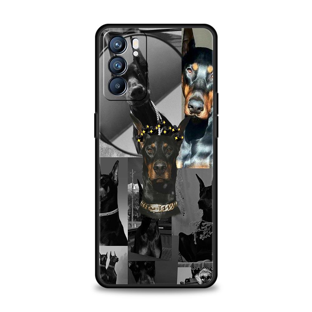 Doberman Dog Phone Case For Oppo Reno 13 12 11 10 7 F Find X5 X6 A98 A80 A79 A78 A57 A54 A31 A17 Pro 5G Soft TPU Cover Funda Bag