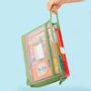Transparent Mesh Zipper Pouch Bag Large Capacity Data Storage Bag  School Office Supplies