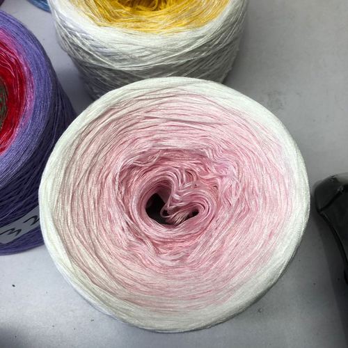 300g Organic Lace Cotton Blend Cake Roll Long Section Dyeing Yarn Hand-woven Shawl Scarf Skirt Hat Crochet Wool