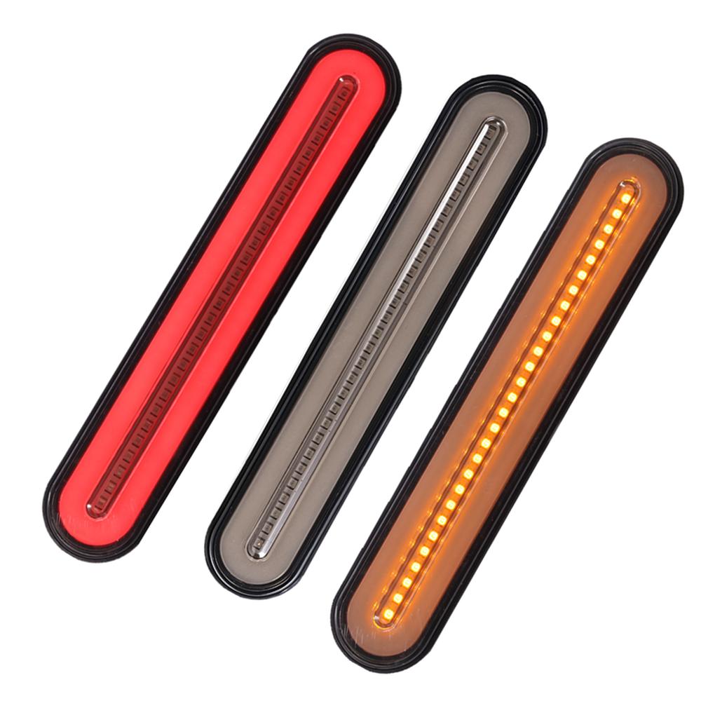 2x LED Trailer Truck Brake Light 3 In1 Neon Halo Ring Tail Brake Waterproof Stop Turn Light Sequential Flowing Signal Light Lamp