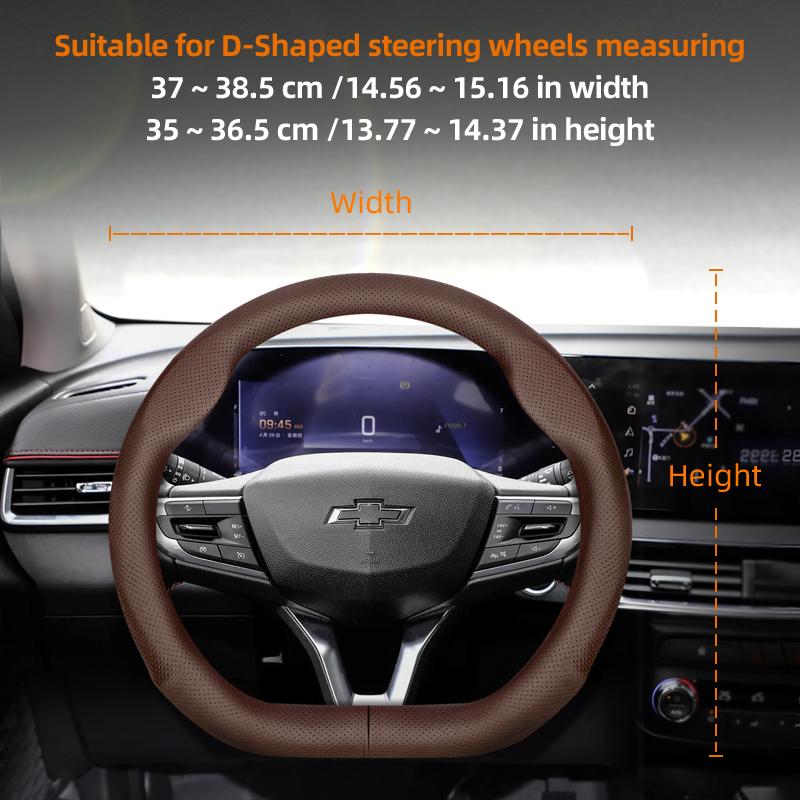Suitable for Chevrolet Ultra-Thin Breathable Leather Steering Wheel Cover Suitable for Celze Spark Captiva Orlando Lacetti Equinox Malibu Monza Expre