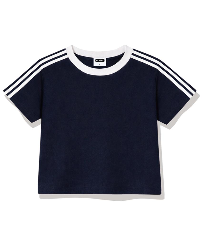 Beijiglabel Wesley Semi-Crop Track Short-Sleeved T-Shirt 6 Color [Blse_6001]