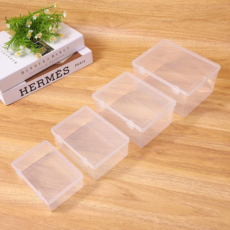 Transparent Rectangle Storage Box for Toy Parts, Stationery, or Food