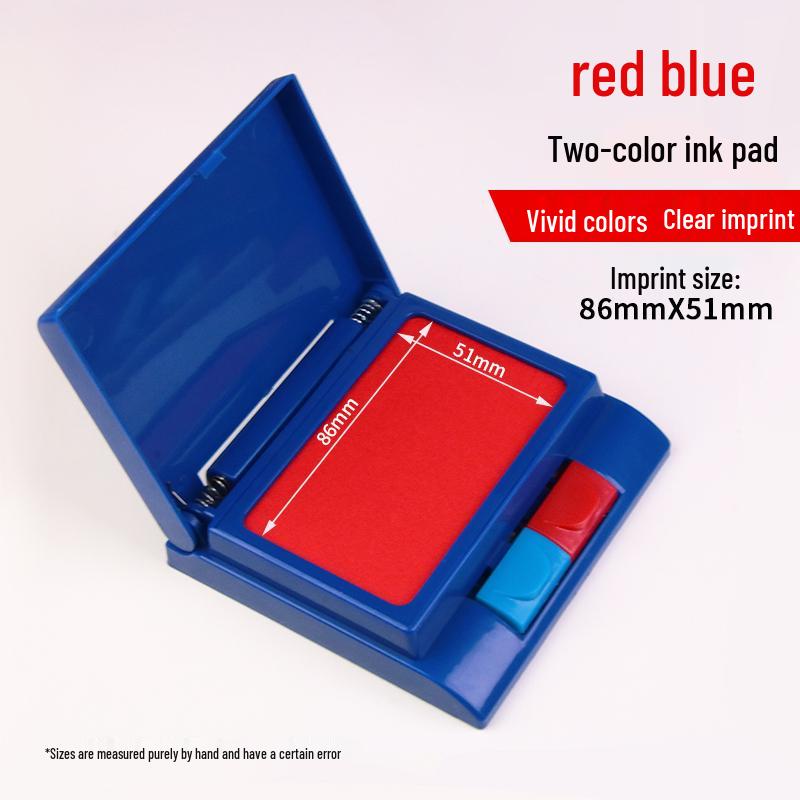Quick-Dry Dual Ink Pad: Red, Blue & Black - Square & Round Options for Office, Oil & Water-Based Stamping