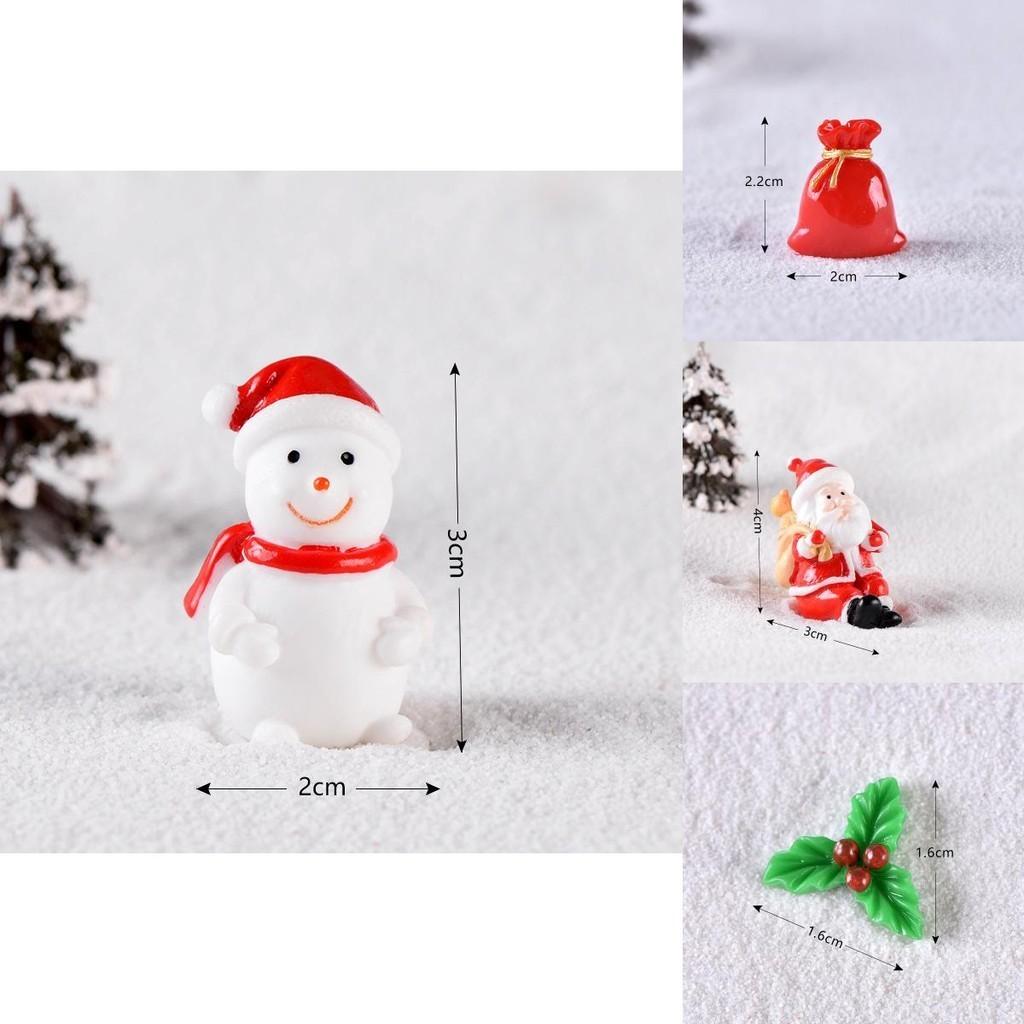 Adorable Mini Christmas Ornaments Featuring Resin Santa And Snowman Micro Landscapes