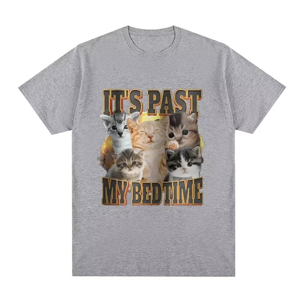 After My Bedtime Funny Cat Meme Tshirt Fashion Retro Tshirt Unisexs Casual Shortsleeved Cartoon Breathable Top