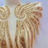 1 Pair Golden Angel Wings Beads Embroidered Patch Clothing DIY Repair Applique