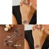 Vintage Jewelry Geometric Silver Alloy Red Ruby Womens Bracelet With Crystallized Design For Travel Gift