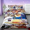 Duvet Cover One Piece Kids Cartoon Luffy Bedding Set with 2 Pillowcases Soft and Cozy Bedroom Bed Decor Teens Boys Gifts