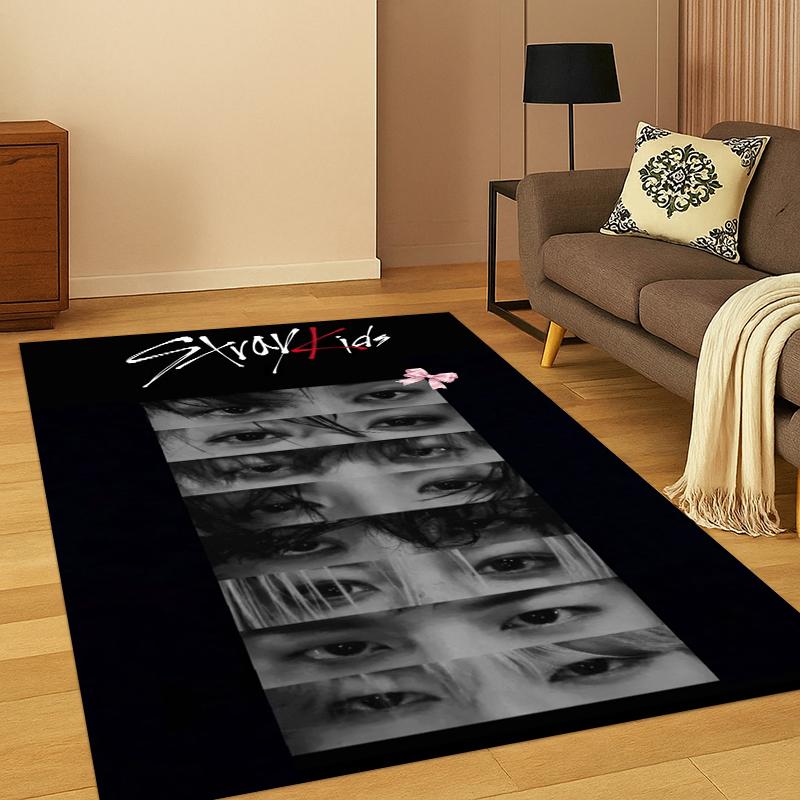 HD Stray Kids Kpop Soft Area Rug for Bedroom Living Room Sofa,Non-Slip Carpet for Kids,Cozy Floor Mat Doormat Home Décor gift