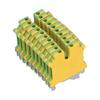 50Pcs Grounding Terminal Pure Copper DIN Rail Mounted Earth Terminal Block Yellow Green TYP USLKG‑3