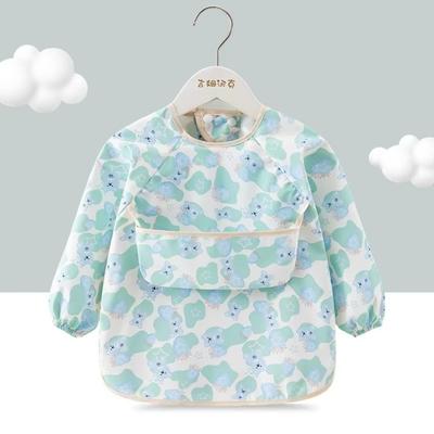 New Waterproof Child Feeding Bib Rice Pocket Feeding Blouse Long Sleeve Apron Children's Feeding Smock Soft Toddler Bibs