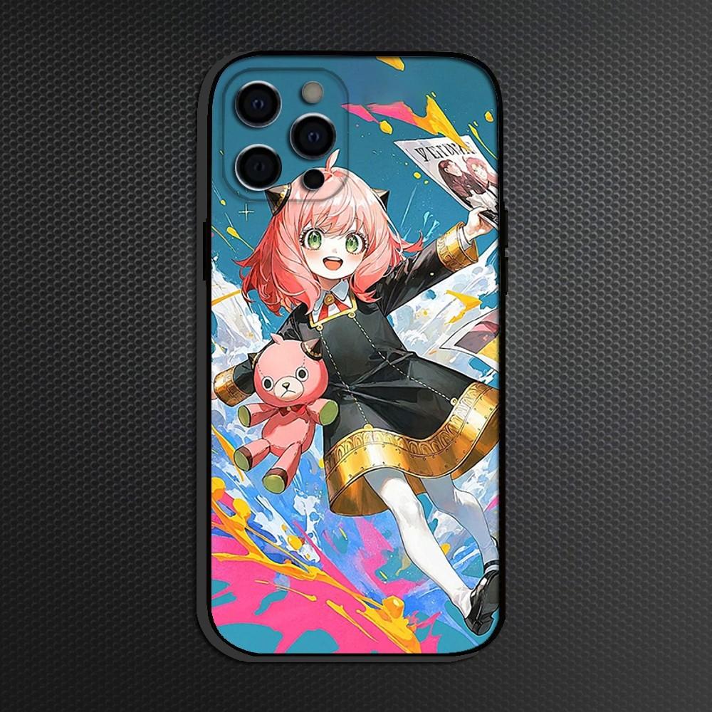 Anime S-Spy x Family Handyhülle Für iPhone 16,15,14,13,12,11 Plus,Pro Max,XS,X,XR,SE Weiches Silikon Schwarze Hülle