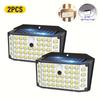 1/2PCS Motion Sensing Smart Light, 132 LEDs, 3 Modes Solar Security Light, IP65, Solar Fence Light for Outdoor, Yard