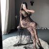 Sexy Lingerie Temptation Lace Transparent Long Skirt Bed Free suit