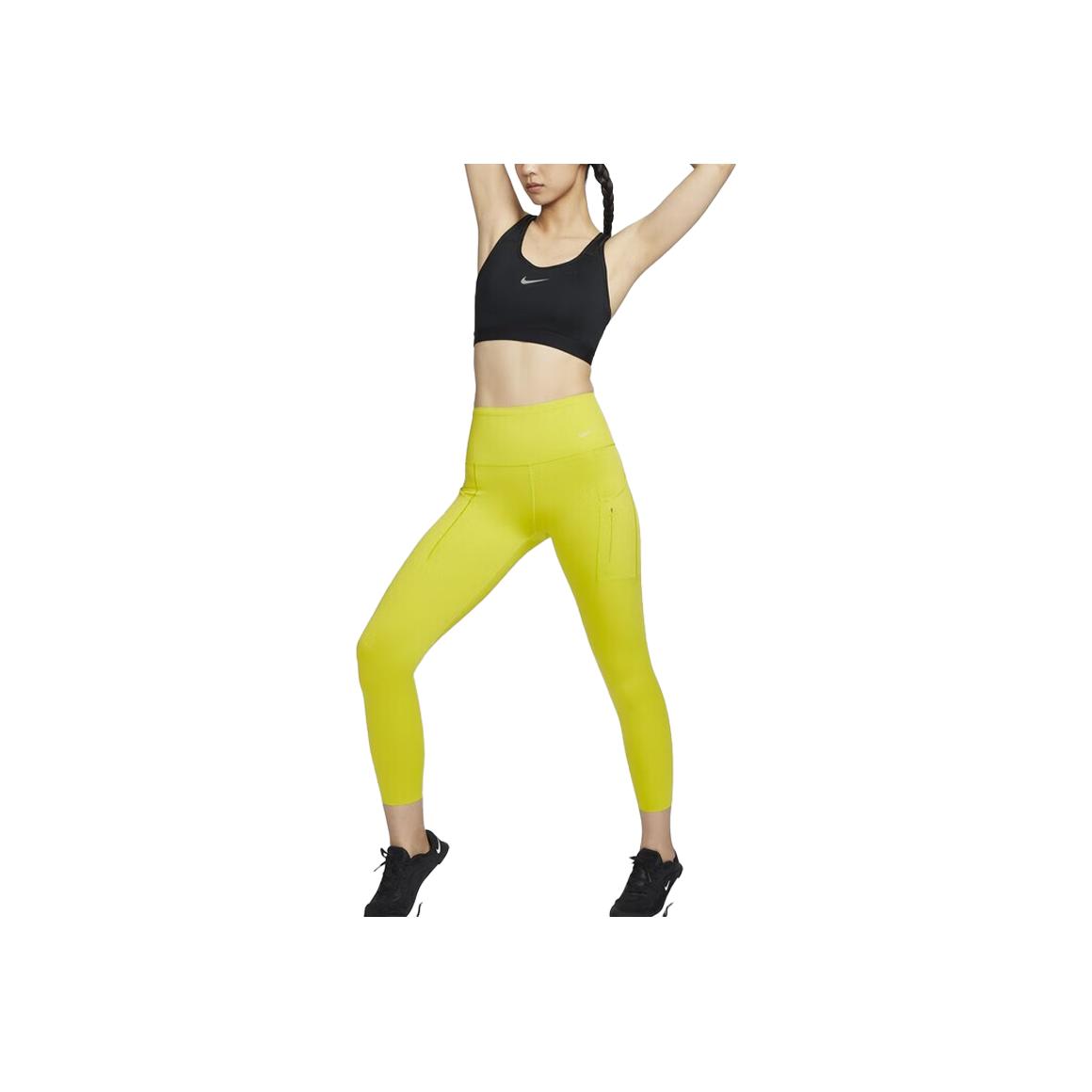 

Nike Go Dri-Fit High-Waisted Pocket Nine-Point Tight Sports Leggings Women leggings Cactus-Green Black DQ5640-308 XL
