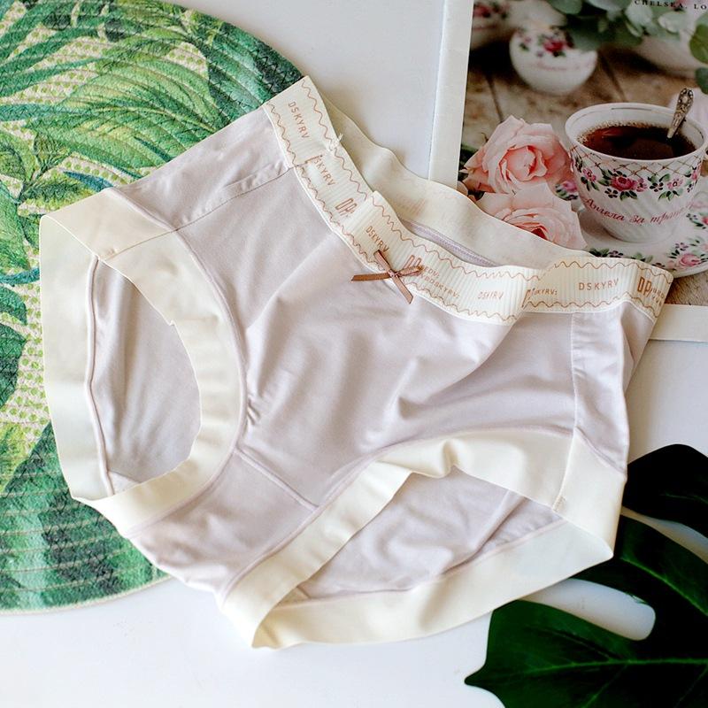 

Мягкие трусы со средней талией, женские треугольные трусики, высокая эластичность, удобное нижнее белье, дышащие нижние брюки с бантом для девочек One Size