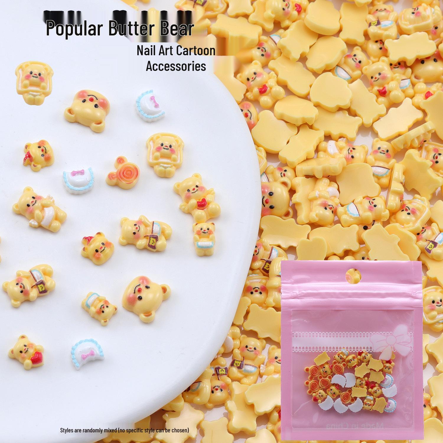 

Japanese Cute Resin Heart-Shaped Bear Nail Art Decorations