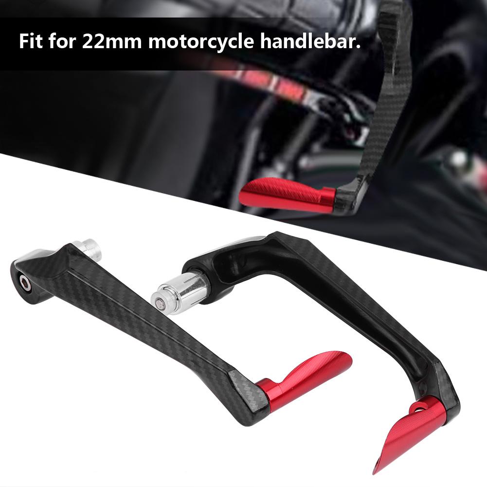 1 Pair of Carbon Motorcycle Brake Levers Handlebar Guard(Red)