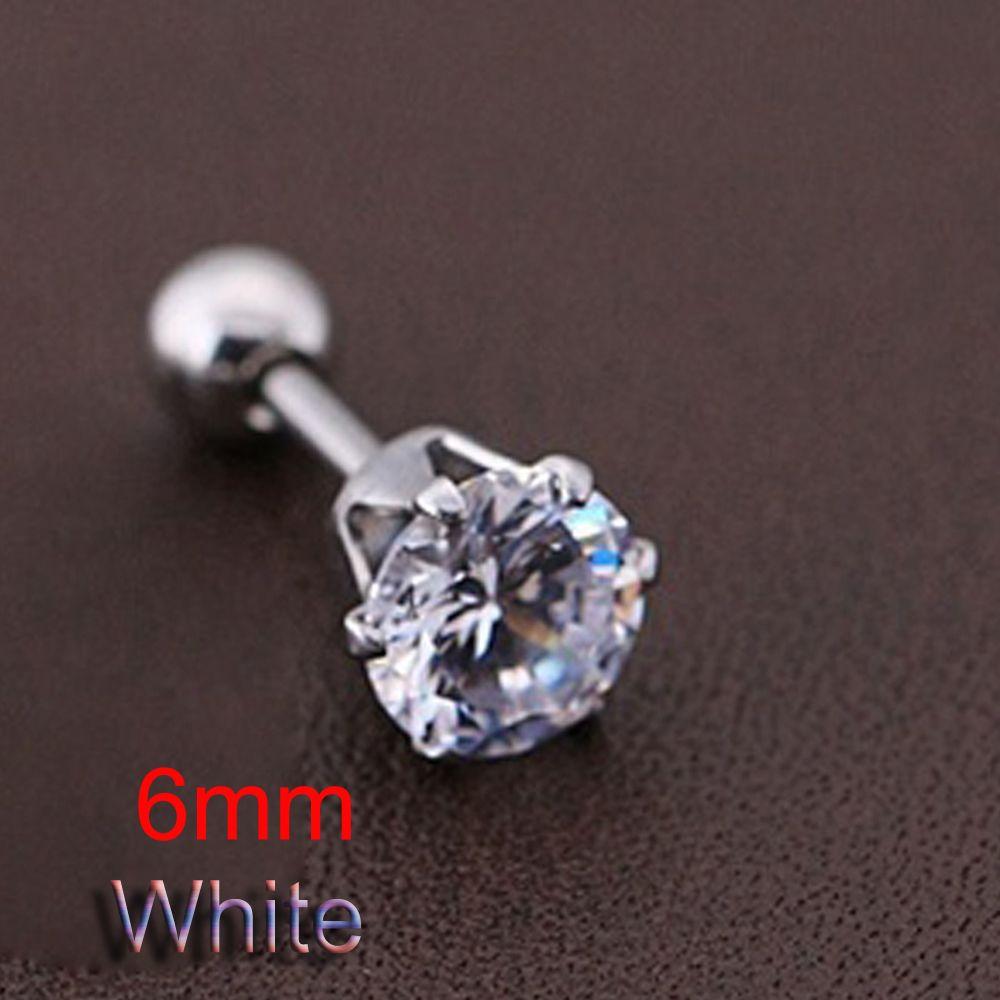 1pcs Stylish Four Claws Jewelry Women Earrings Titanium Steel Ear Stud Cubic Zirconia