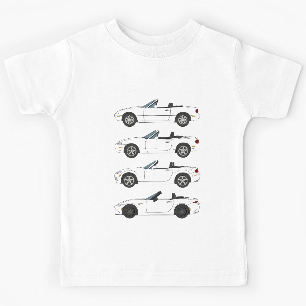 Miata Generations White Dark Kids T-Shirt 110