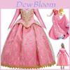 Costum Încântător pentru Fete Frumoasa Adormită Prințesa Aurora cu Mâneci Lungi și Detalii din Dantelă