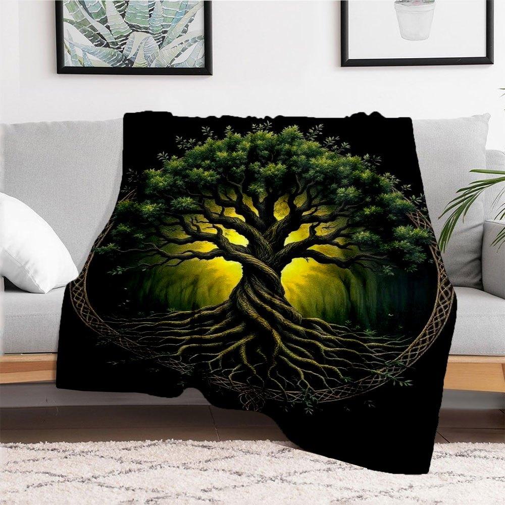 """Baum des Lebens Wandkunst""": Majestät der Natur in jedem Zuhause"Decke Flanell Überwurfdecke für Sofa, Bett, Reisen, Camping, Büro, Couch, Ch