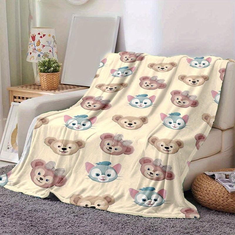 1pc, Duffy and Friends (6) Home Decor Flannel Blanket Perfect Gift for Bedroom, Living Room, Travel, Camping, Car