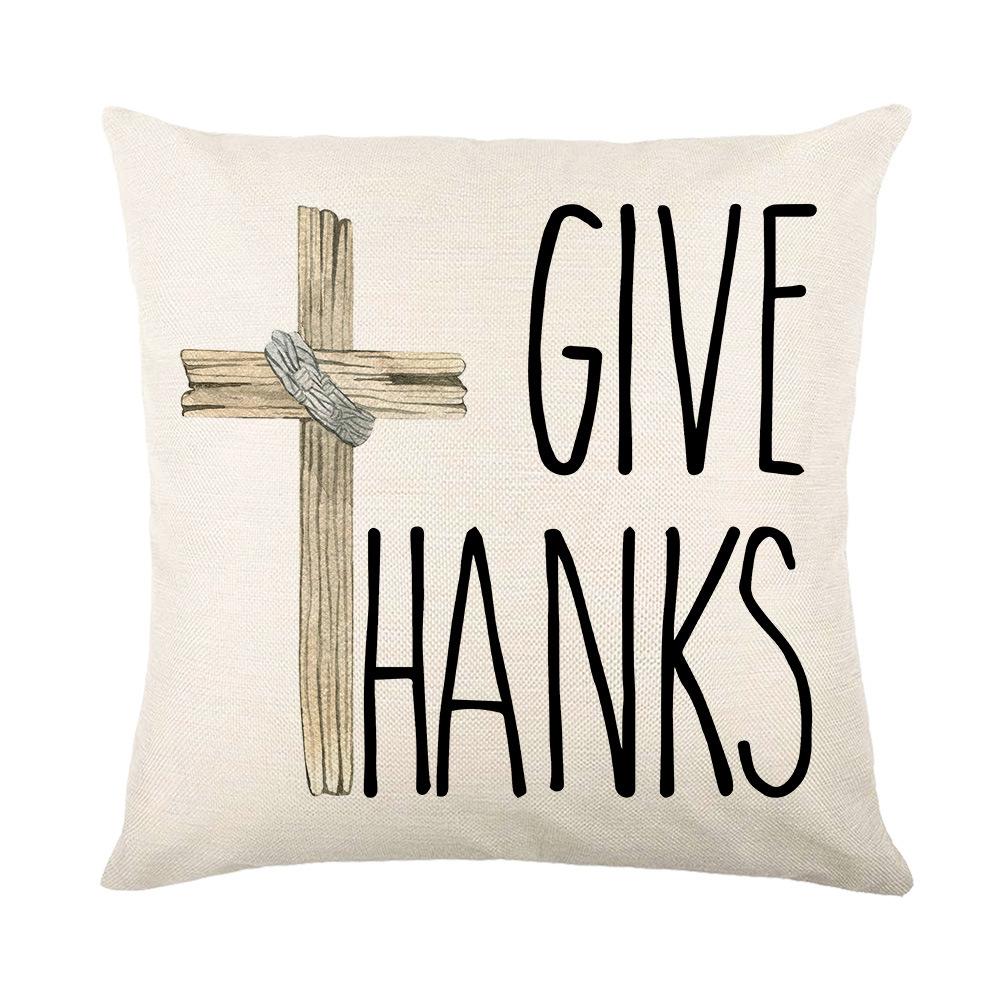 

Thanksgiving Pillowcase Pumpkin Letter Print Home Living Room Decoration Sofa Cushion Cover Bedroom Cushion Cover 45 * 45Cm (without pillow core)
