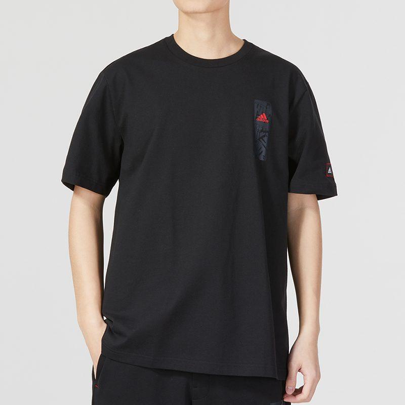 adidas CNY T Shirts Men's Black Crew Neck Moderate Straight Fit HZ3026