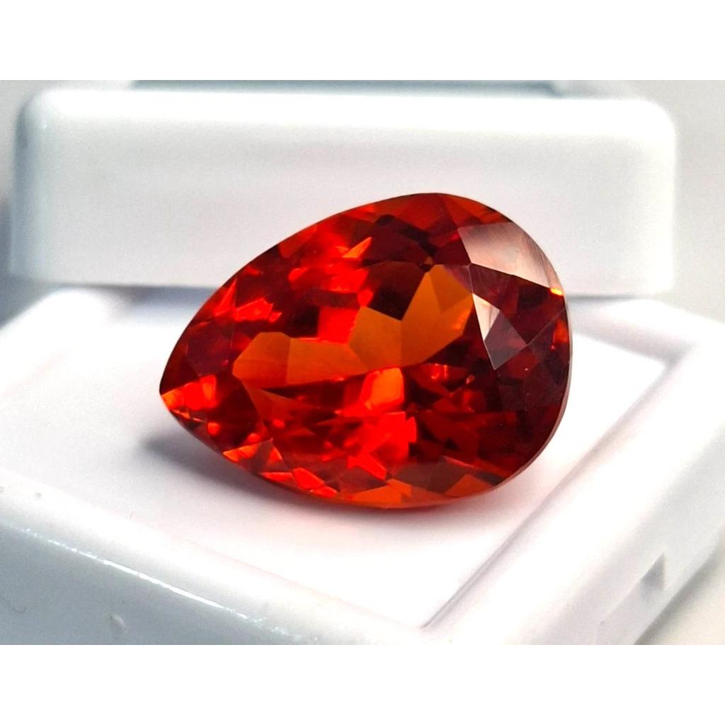 Mexican Fire Opal Natural 16-18 Ct Pear Cut Fabulous Certified Loose Gemstone