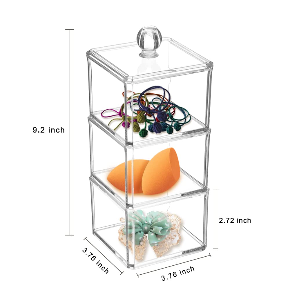 Clear Acrylic Makeup Layered Storage Box Dressing Table Cosmetic Lipstick Organizer Boxes Desktop Drawer Divider Storage