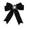 Velvet Memorial Black Ribbon Bowknot Brooch Black Collar Pretied Necktie Clip  Women