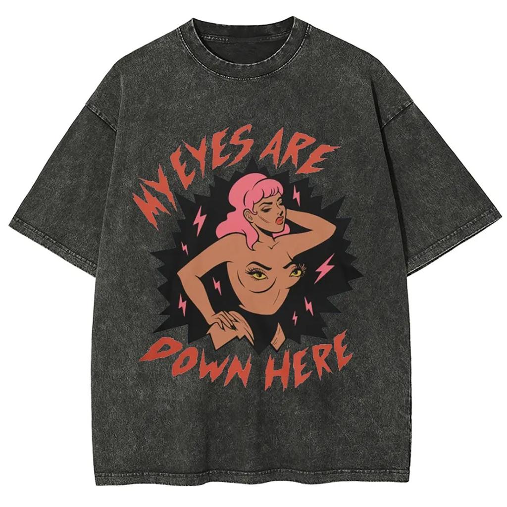Hang In There It Gets Worse Men Women Unisex Harajuku Vintage Washed T-Shirt Ropa Hombre Streetwear Retro Cotton T Shirts