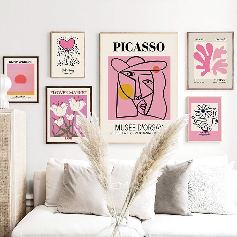 Matisse Poster Picasso Abstract Posters and Prints Canvas Painting Flower Wall Art Pictures for Living Room Cafe Boho Home Decor