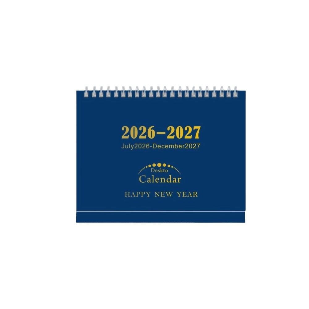 Standing Flip Design Standing Flip Calendar Twin Wire Binding Tabletop Calendar School Desk темно-синий